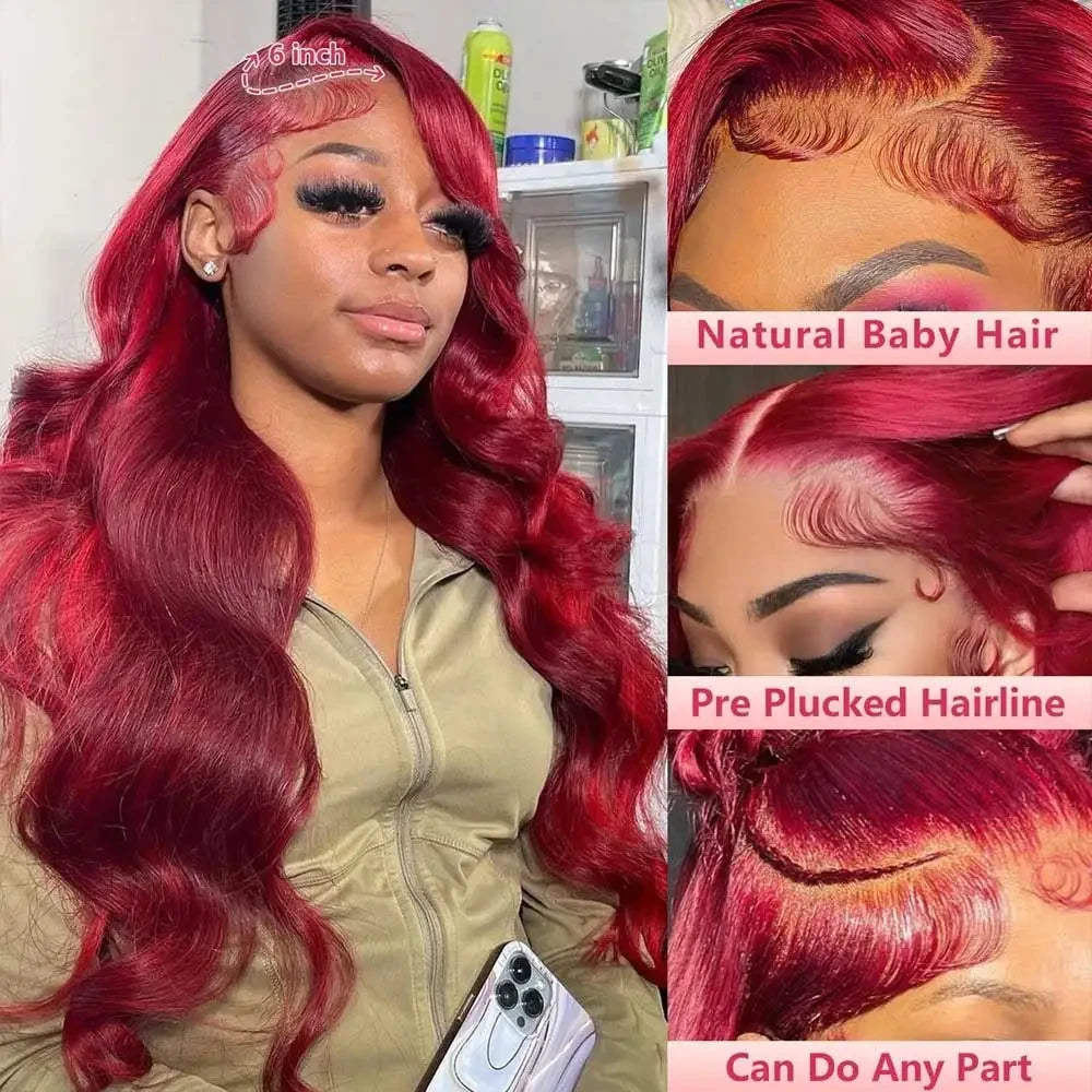 Burgundy Body Wave Human Hair Wig