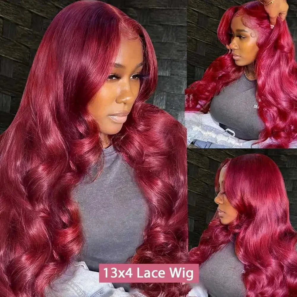 Burgundy Body Wave Human Hair Wig