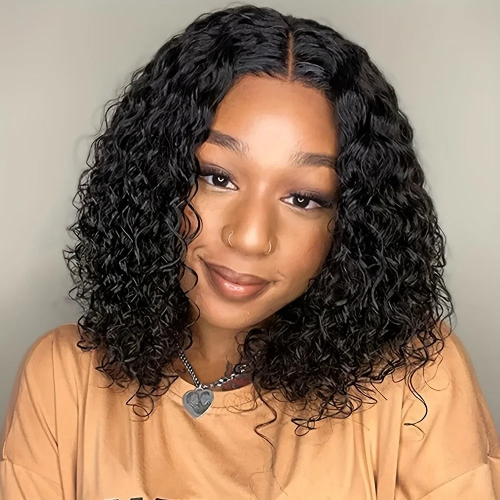 Deep Wave Human Hair Bob Wig