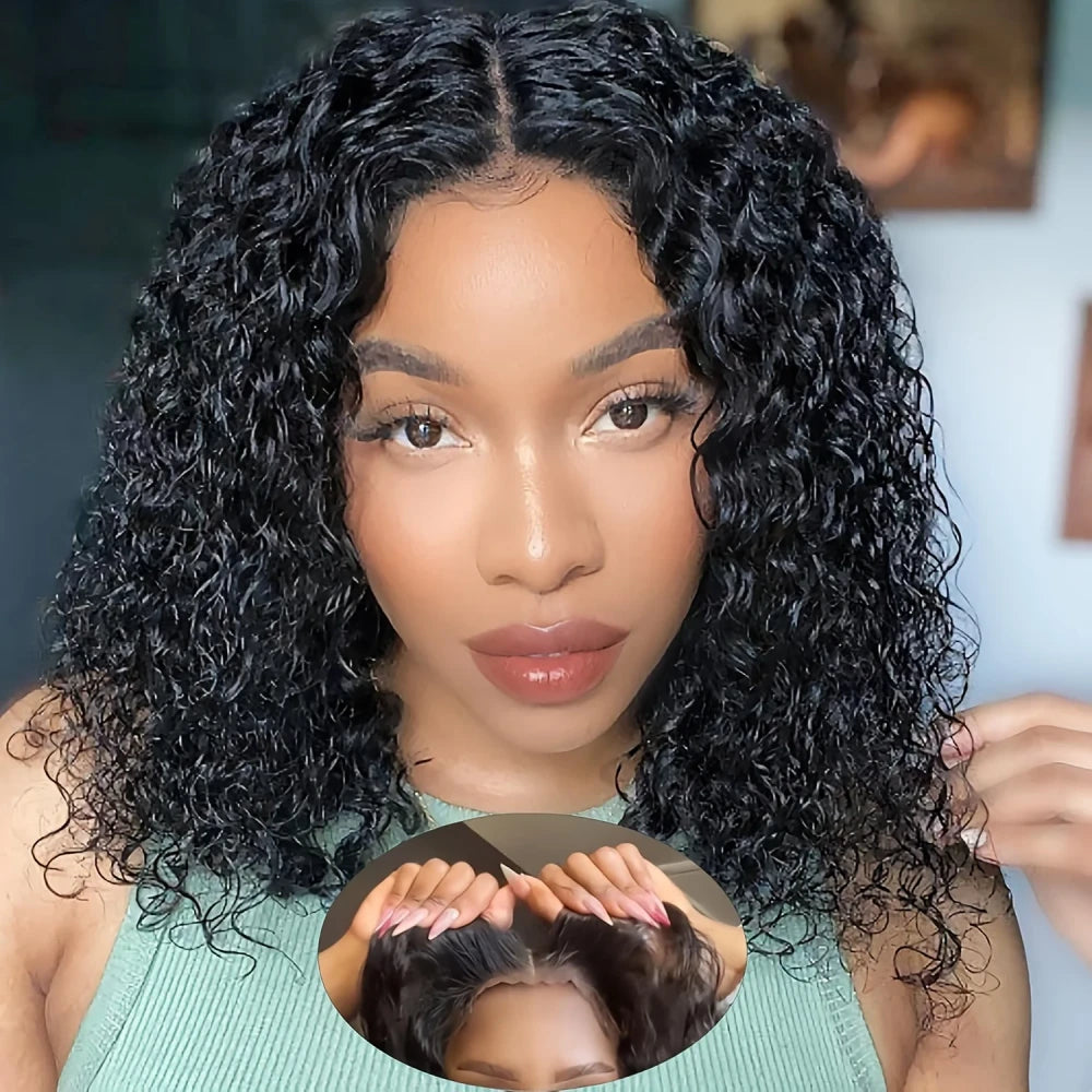 Deep Wave Human Hair Bob Wig
