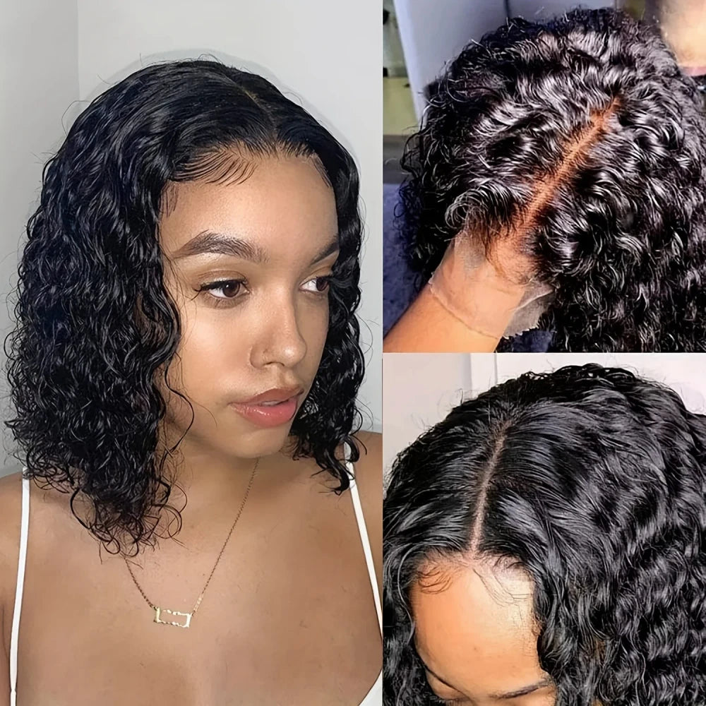 Deep Wave Human Hair Bob Wig