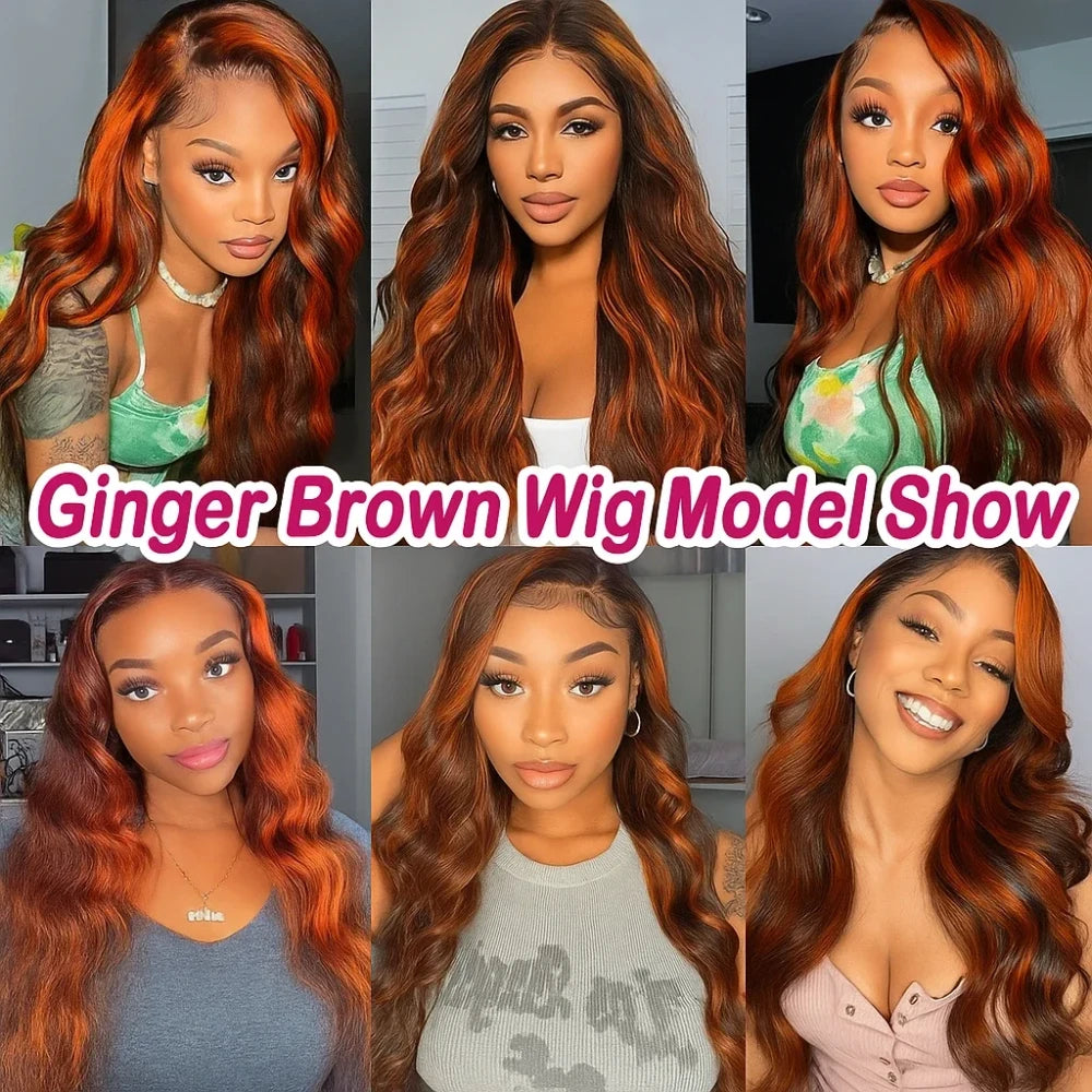 Ombre Ginger Body Wave Human Hair Wig